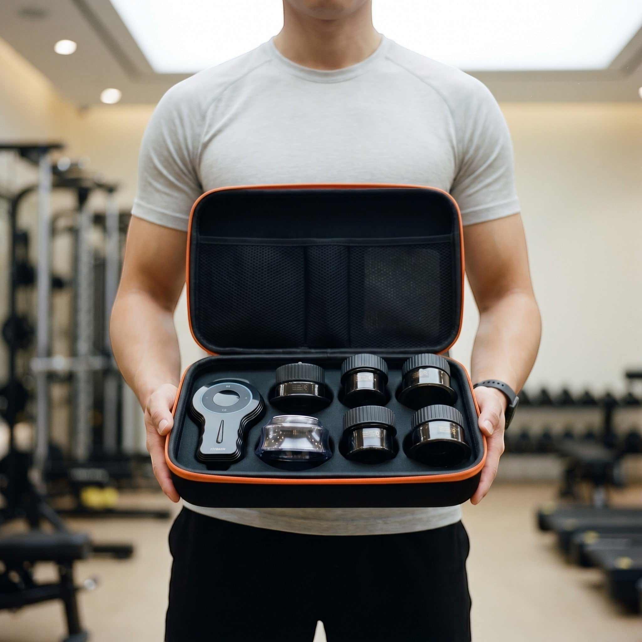 Portable red light cupping device for convenient at home therapy, ideal for athletes and active lifestyles in UAE and UK